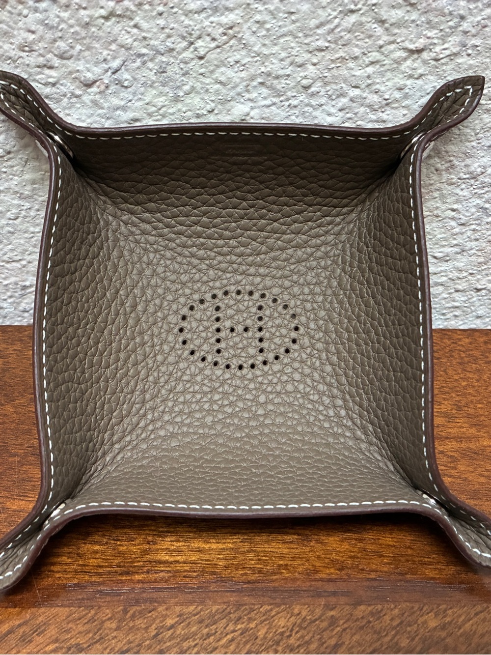 Hermes Leather Valet Tray in Taupe NEW